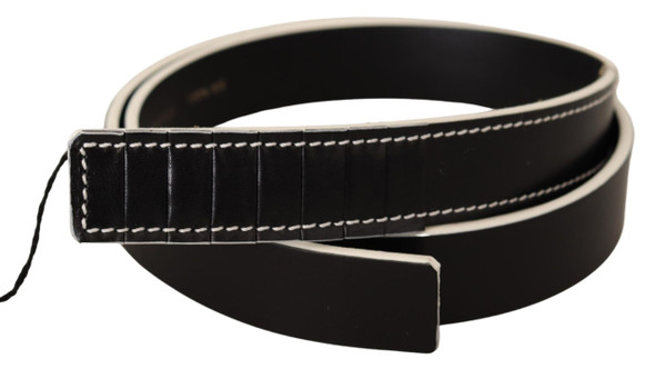 Black White Leather Fashion Waist Belt Black White Leather Fashion Waist Belt