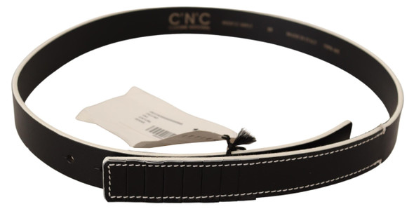 Black White Leather Fashion Waist Belt Black White Leather Fashion Waist Belt