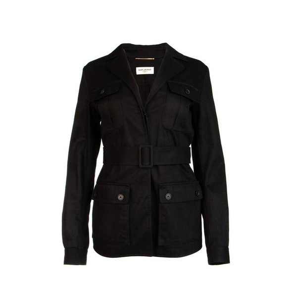 Saint Laurent Belted Flap Pocket Jacket Saint Laurent Belted Flap Pocket Jacket