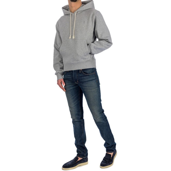 Saint Laurent Hooded Cotton Sweatshirt SA-8735564038356 Saint Laurent Hooded Cotton Sweatshirt SA-8735564038356
