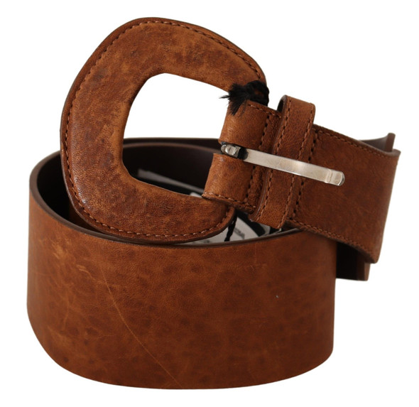 Brown Leather Fashion Waist Buckle Belt Brown Leather Fashion Waist Buckle Belt