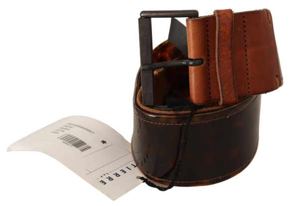 Ermanno Scervino Dark Brown Leather Buckle Waist Belt Ermanno Scervino Dark Brown Leather Buckle Waist Belt