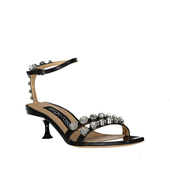 Sergio Rossi Leather Crystal Sandals Sergio Rossi Leather Crystal Sandals