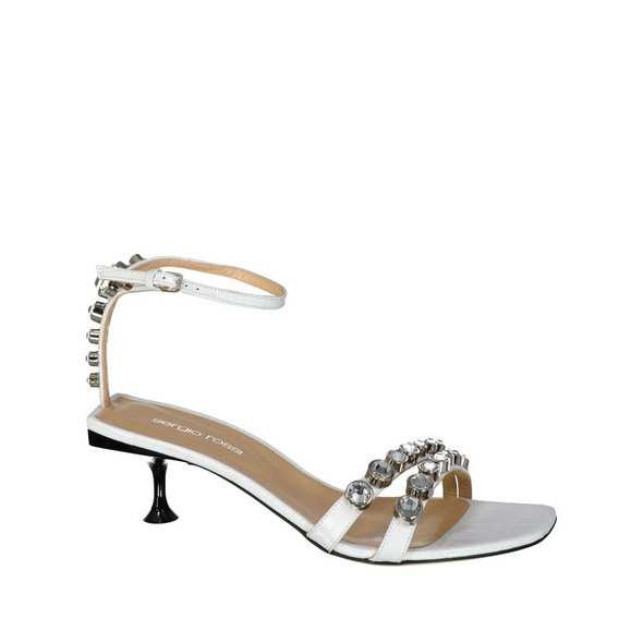 Sergio Rossi Leather Crystal Sandals SE-8735590416596 Sergio Rossi Leather Crystal Sandals SE-8735590416596