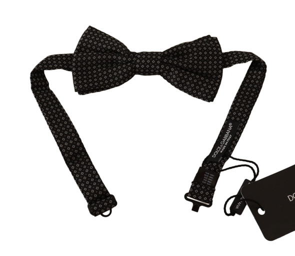 Black Patterned Adjustable Neck Papillon Bow Tie Black Patterned Adjustable Neck Papillon Bow Tie