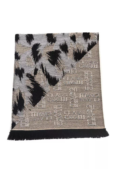 Cavalli Class Beige Wool Men Scarf Cavalli Class Beige Wool Men Scarf