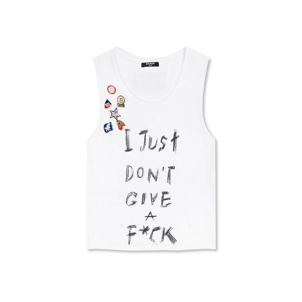 Balmain Printed Cotton Cropped T-Shirt Balmain Printed Cotton Cropped T-Shirt
