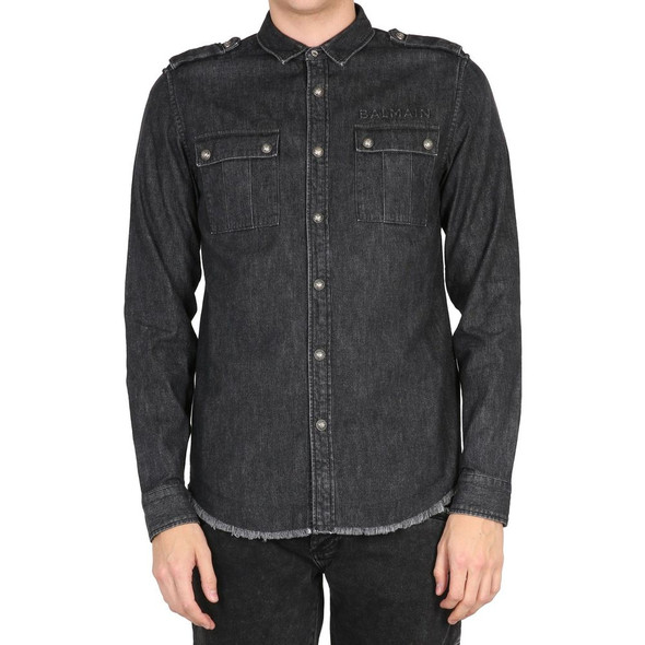 Balmain Cotton Denim Shirt BA-8736267403476 Balmain Cotton Denim Shirt BA-8736267403476