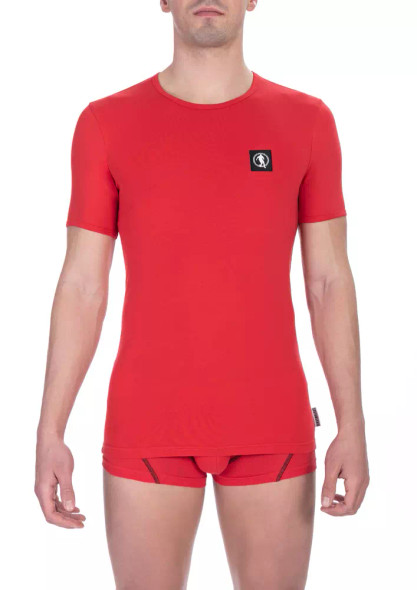 Bikkembergs Red Cotton Men T-Shirt Bikkembergs Red Cotton Men T-Shirt
