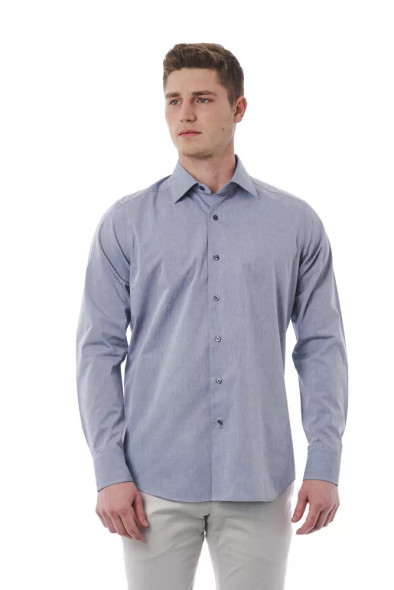Bagutta Gray Cotton Men Shirt BA-20987 Bagutta Gray Cotton Men Shirt BA-20987