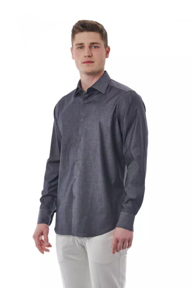 Gray Cotton Men Shirt BA-20985 Gray Cotton Men Shirt BA-20985
