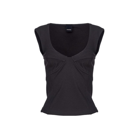 PINKO Black Viscose Tops & T-Shirt PINKO Black Viscose Tops & T-Shirt