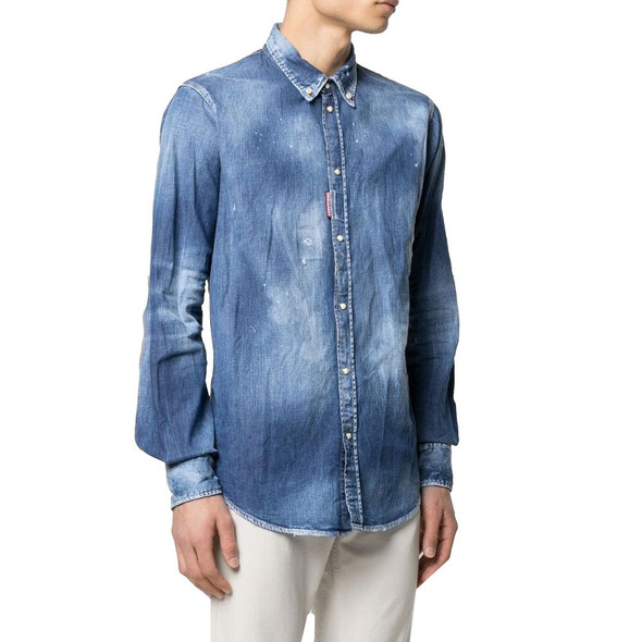 Dsquared² Distressed Effect Denim Shirt Dsquared² Distressed Effect Denim Shirt