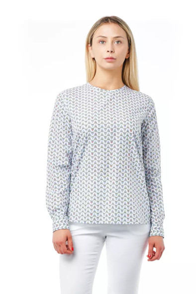 White Cotton Women Blouse with Skull Print White Cotton Women Blouse with Skull Print