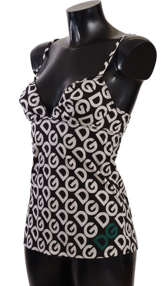 Dolce & Gabbana Black White Logo Print Camisole Top Underwear Dolce & Gabbana Black White Logo Print Camisole Top Underwear