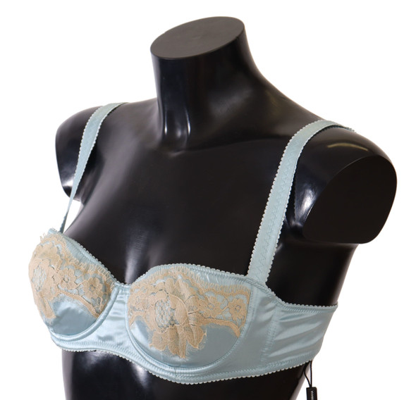 Dolce & Gabbana Light Blue Semi Pad Balconette Bra Underwear Dolce & Gabbana Light Blue Semi Pad Balconette Bra Underwear