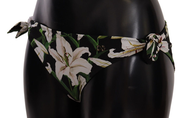 Bikini Bottom Black Lily Print Swimsuit Swimwear Bikini Bottom Black Lily Print Swimsuit Swimwear