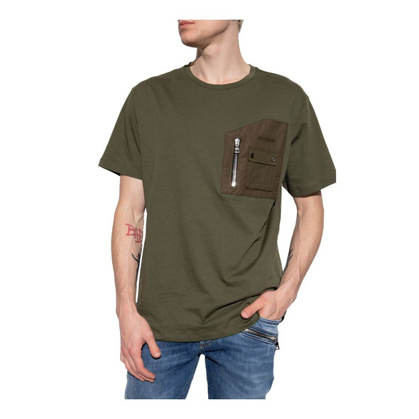 Balmain Green Cotton T-Shirt BA-15801 Balmain Green Cotton T-Shirt BA-15801