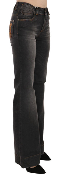 Dolce & Gabbana Black Washed Mid Waist Flared Denim Casual Jeans Dolce & Gabbana Black Washed Mid Waist Flared Denim Casual Jeans