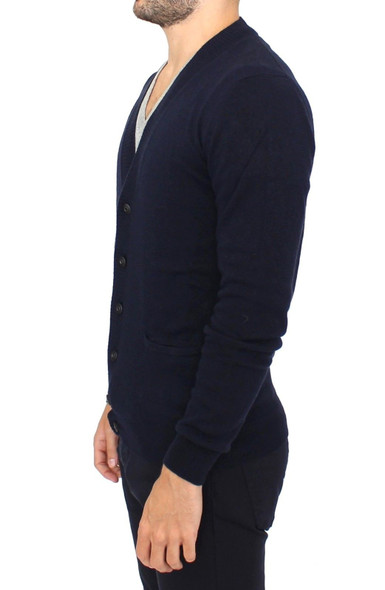 Blue Wool Cashmere Cardigan Pullover Sweater Blue Wool Cashmere Cardigan Pullover Sweater