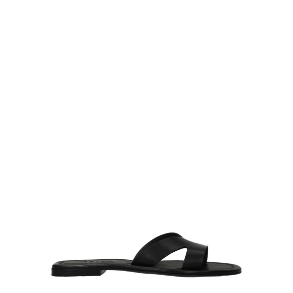 Black Leather Slippers Sandals Black Leather Slippers Sandals