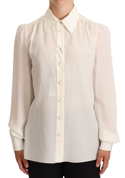 Dolce & Gabbana White Long Sleeve Polo Shirt Top Blouse Dolce & Gabbana White Long Sleeve Polo Shirt Top Blouse