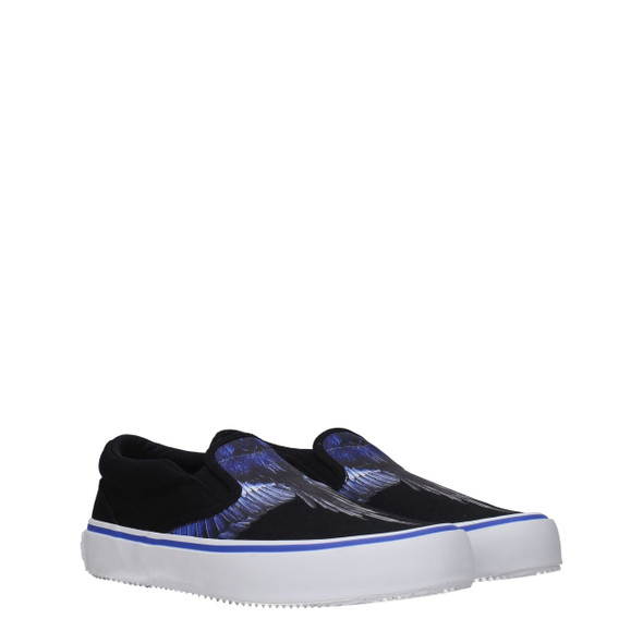 Marcelo Burlon Black Fabric Slip-On Loafers MA8547167830281BT Marcelo Burlon Black Fabric Slip-On Loafers MA8547167830281BT