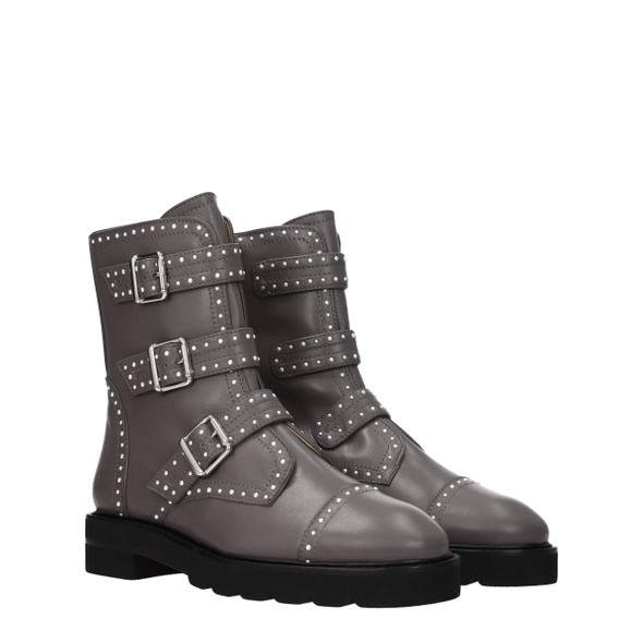 Stuart Weitzman Gray Leather Ankle Boots Stuart Weitzman Gray Leather Ankle Boots