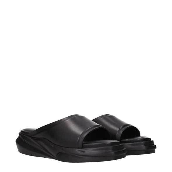 Alyx Black Leather Slippers Sandals Alyx Black Leather Slippers Sandals