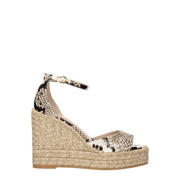 Beige Leather Wedges Sandals Beige Leather Wedges Sandals