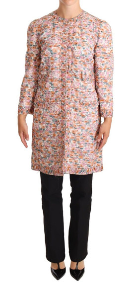 Dolce & Gabbana Multicolor Floral Print Silk Trench Coat Jacket Dolce & Gabbana Multicolor Floral Print Silk Trench Coat Jacket