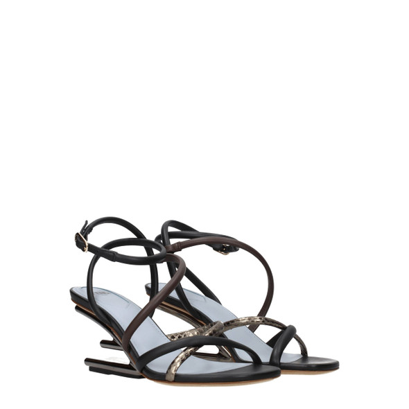 Fendi Multicolor Leather Flat Sandals Fendi Multicolor Leather Flat Sandals