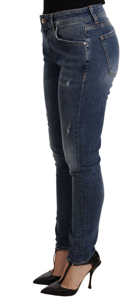 Blue Wash Skinny Denim Cotton Stretch Jeans Blue Wash Skinny Denim Cotton Stretch Jeans