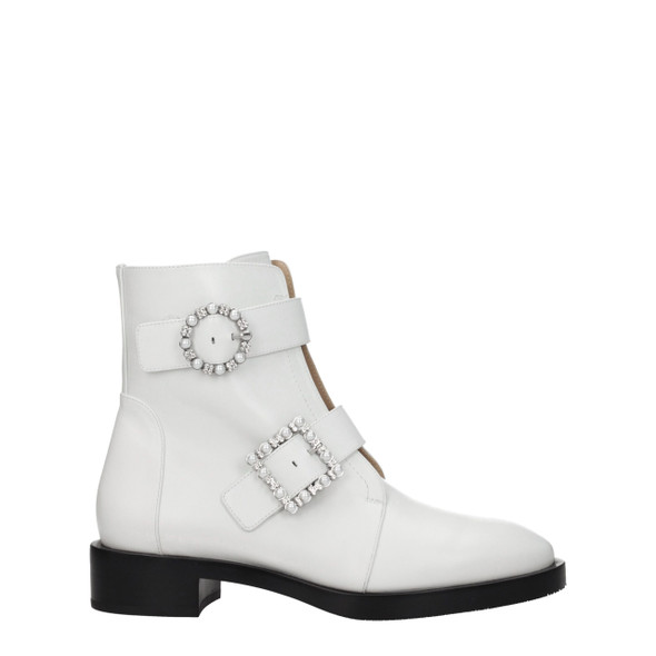 Stuart Weitzman White Leather Ankle Boots ST8547258237193BT Stuart Weitzman White Leather Ankle Boots ST8547258237193BT