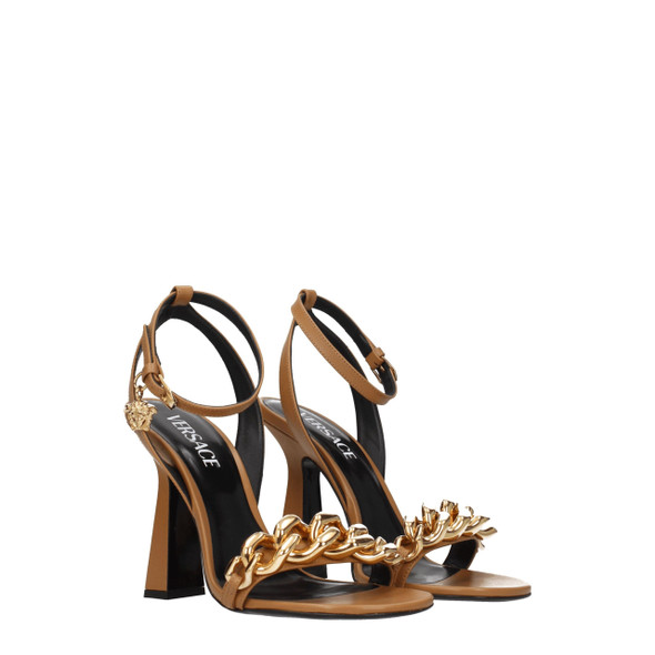 Versace Brown Leather Stiletto Heels Sandals Versace Brown Leather Stiletto Heels Sandals