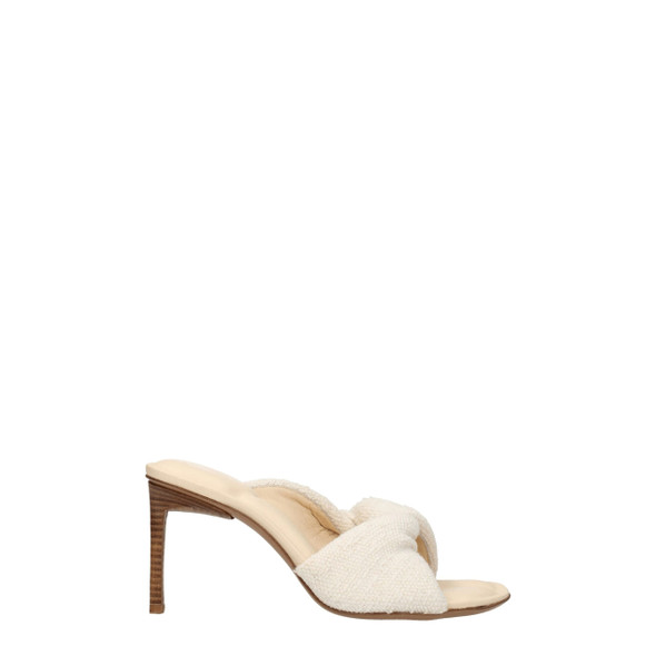 Beige Fabric Stiletto Heels Sandals Beige Fabric Stiletto Heels Sandals