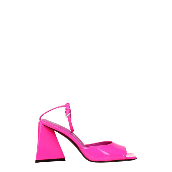 The Attico Pink Leather Stiletto Heels Sandals The Attico Pink Leather Stiletto Heels Sandals