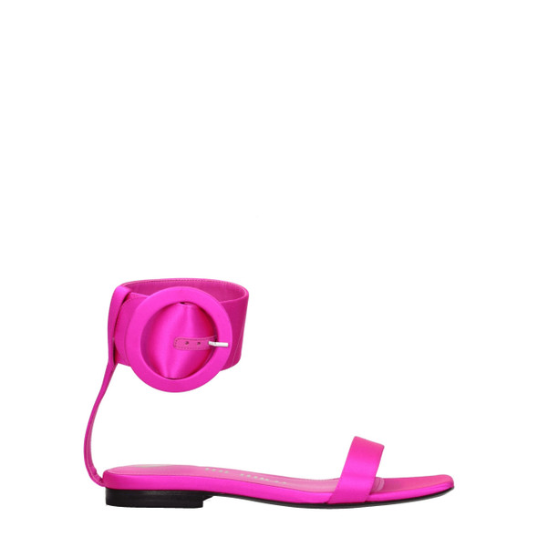 Pink Satin Flat Sandals Pink Satin Flat Sandals