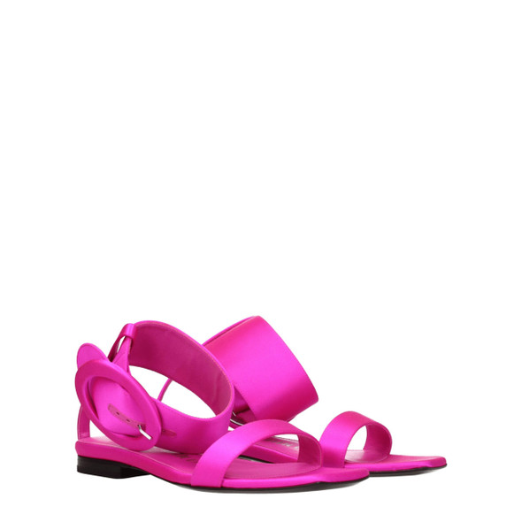 Pink Satin Flat Sandals Pink Satin Flat Sandals