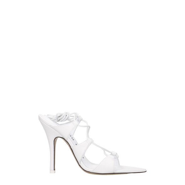 The Attico White Leather Stiletto Heels Sandals The Attico White Leather Stiletto Heels Sandals