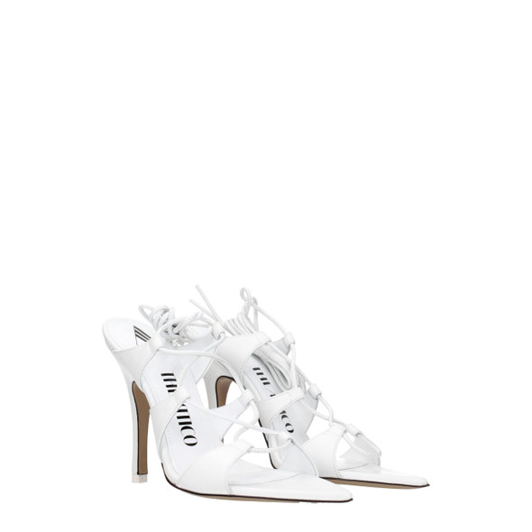 The Attico White Leather Stiletto Heels Sandals The Attico White Leather Stiletto Heels Sandals