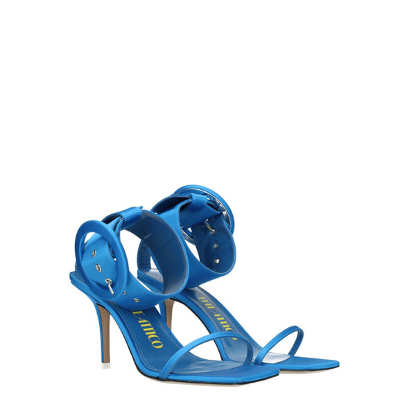 The Attico Light Blue Satin Stiletto Heels Sandals The Attico Light Blue Satin Stiletto Heels Sandals