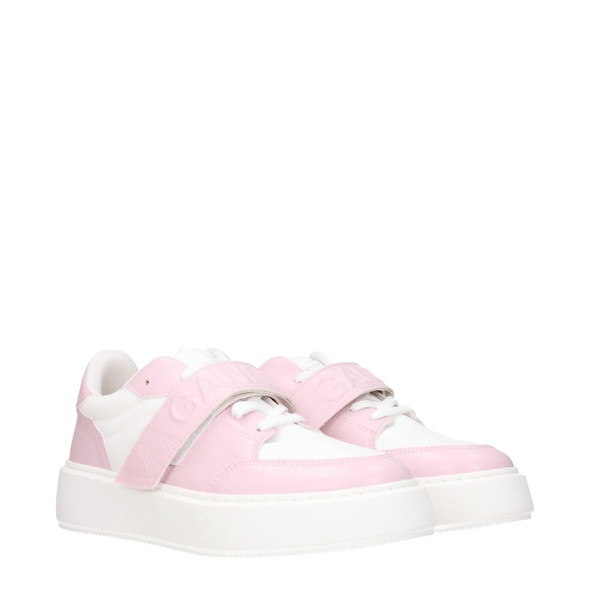 Ganni Pink Leather Low Tops Ganni Pink Leather Low Tops