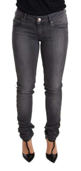Gray Washed Cotton Slim Fit Low Waist Women Denim Trouser Jeans Gray Washed Cotton Slim Fit Low Waist Women Denim Trouser Jeans