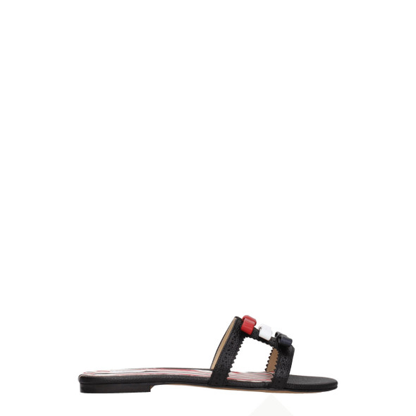 Thom Browne Black Leather Slippers Sandals Thom Browne Black Leather Slippers Sandals