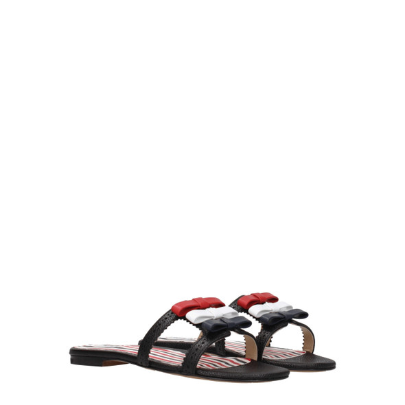 Thom Browne Black Leather Slippers Sandals Thom Browne Black Leather Slippers Sandals