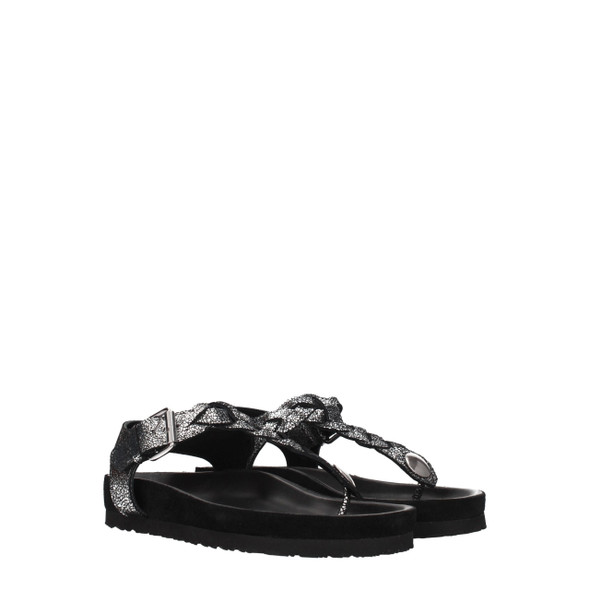 Isabel Marant Black Leather Flip-Flop Sandals Isabel Marant Black Leather Flip-Flop Sandals