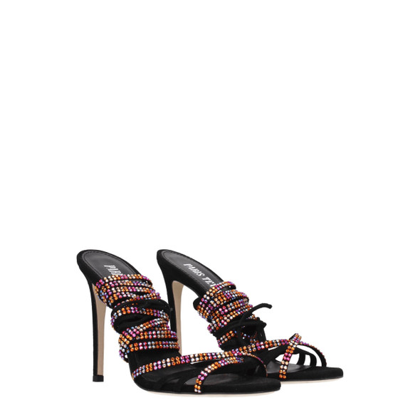 Paris Texas Black Leather Stiletto Heels Sandals Paris Texas Black Leather Stiletto Heels Sandals