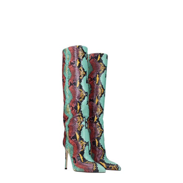 Multicolor Leather High Heel Boots Multicolor Leather High Heel Boots