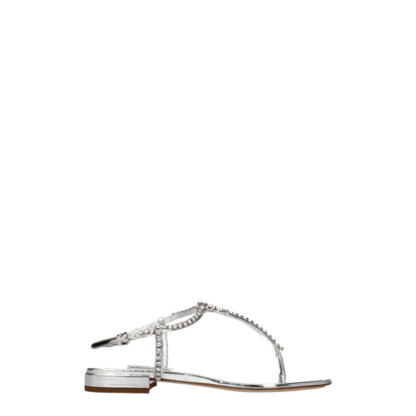 Miu Miu Gray Leather Flip-Flop Sandals Miu Miu Gray Leather Flip-Flop Sandals